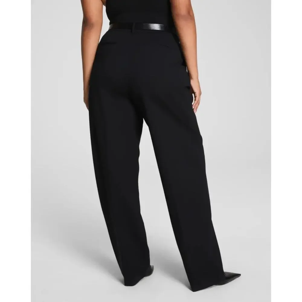 SPANX Ponte Barrel Leg Black Dress Pants - Picture 3 of 8